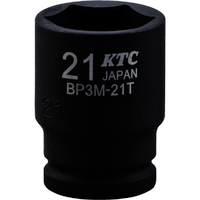 KTC 9．5sq．ｲﾝﾊﾟｸﾄﾚﾝﾁ用ｿｹｯﾄ(ｾﾐﾃﾞｨｰﾌﾟ薄肉) 対辺寸法21mm 差込角9．5mm BP3M-21T