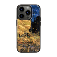 ikins iPhone 15 Pro Max用天然貝ケース 夜のカフェテラス I25495I15PM