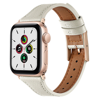 GAACAL Apple Watch Series 1-9/SE1-2/Ultra 2 [42/44/45/49mm]用「きれいめアッシュ」PUレザーバンド アイボリー W00264AB