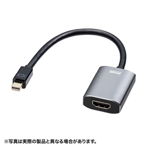 サンワサプライ ミニDisplayPort-HDMI 変換アダプタ HDR対応 15cm ブラック AD-MDPHDR01-イメージ1