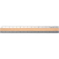 デザインフィル アルミ&ウッド定規 15cm うす茶 F891156-42257006