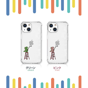 AKAN iPhone 14用ソフトタフケース ペインティング ピンク AK23496I14-イメージ3