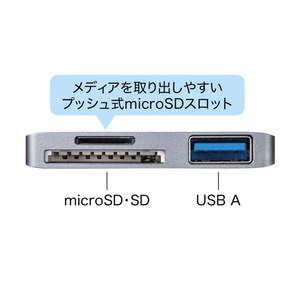 サンワサプライ Type-Cカードリーダー(USB1ポート搭載) ADR-3TCSDUGYN-イメージ5