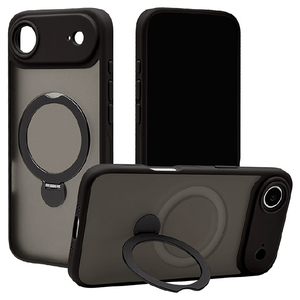 ラスタバナナ iPhone Air用ZEROSAFE 極 回転スタンド 磁力充電対応 フロストブラック 9072IP5CZSFBK-イメージ1