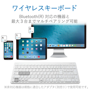 エレコム Bluetooth薄型コンパクトキーボード ホワイト TK-FBP101WH-イメージ3