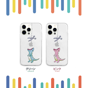 AKAN iPhone 14用ソフトクリアケース はらぺこザウルス グリーン AK23497I14-イメージ3