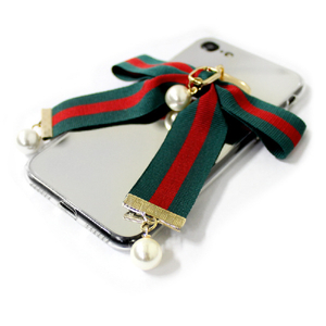 dreamplus iPhone SE(第3世代)/SE(第2世代)/8/7用Mirror Ribbon Case グリーン/レッド DP12497I8-イメージ2