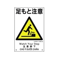 日本緑十字社 建災防統一安全標識 足もと注意 KS2  ポリプロピレン 足もと注意穴4ヵ所450300 FC807FV-2073540