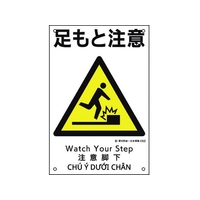 日本緑十字社 建災防統一安全標識 足もと注意 KS2  ポリプロピレン 足もと注意穴4ヵ所450300 FC807FV-2073540