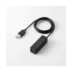 エレコム 機能主義USBハブ(100cm・4ポート) U2H-TZ427BXBK ブラック U2H-TZ427BXBK-イメージ1