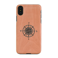Man & Wood iPhone XS/X用天然木ケース Compass I10498I8