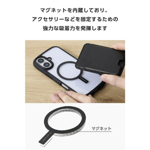 エレコム MAGKEEPマグネットリングステッカー ブラック AMS-MAGST4BK-イメージ5