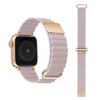 GAACAL Apple Watch 1-11/SE1-3 38/40/41/42(10-11)mm マグネット式PUレザーバンド ミスティローズ W00186MRA