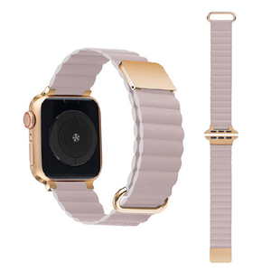 GAACAL Apple Watch 1-11/SE1-3 38/40/41/42(10-11)mm マグネット式PUレザーバンド ミスティローズ W00186MRA-イメージ1