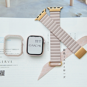 GAACAL Apple Watch 1-11/SE1-3 38/40/41/42(10-11)mm マグネット式PUレザーバンド ミスティローズ W00186MRA-イメージ2