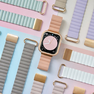 GAACAL Apple Watch 1-11/SE1-3 38/40/41/42(10-11)mm マグネット式PUレザーバンド ミスティローズ W00186MRA-イメージ3