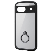 エレコム Google Pixel 8a用TOUGH SLIM LITE フレームカラー リング付ストラップホールシート付 ブラック PM-P241TSLFCRBK