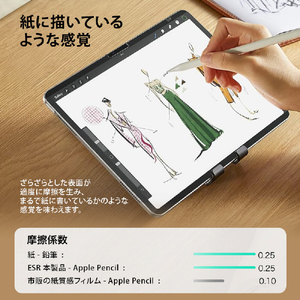 ESR iPad Pro 13インチ(M5/M4)用 マグネット式ペーパーテクスチャーフィルム ES28498-イメージ3