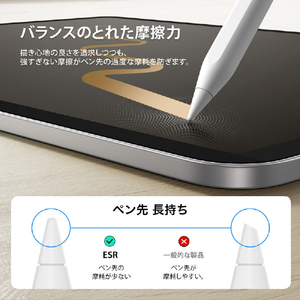 ESR iPad Pro 13インチ(M5/M4)用 マグネット式ペーパーテクスチャーフィルム ES28498-イメージ4