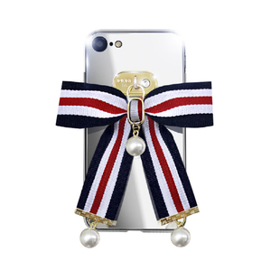 dreamplus iPhone SE(第3世代)/SE(第2世代)/8/7用Mirror Ribbon Case ネイビー/ホワイト/レッド DP12498I8-イメージ1