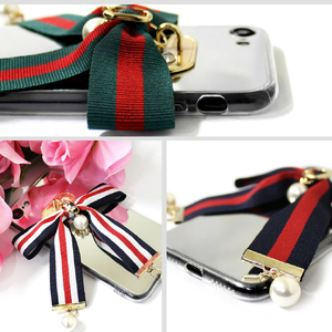 dreamplus iPhone SE(第3世代)/SE(第2世代)/8/7用Mirror Ribbon Case ネイビー/ホワイト/レッド DP12498I8-イメージ10