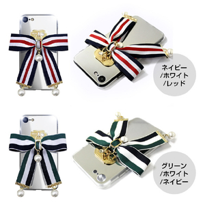 dreamplus iPhone SE(第3世代)/SE(第2世代)/8/7用Mirror Ribbon Case ネイビー/ホワイト/レッド DP12498I8-イメージ12