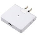 ヤザワ 雷ガード付コーナータップ2AC+1USB 2．4A ホワイト H6CK3001UWH