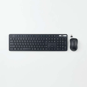 エレコム 抗菌 無線薄型フルキーボード＆マウス ブラック TK-FDM110MKBK-イメージ2