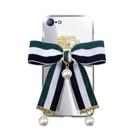 dreamplus iPhone SE(第3世代)/SE(第2世代)/8/7用Mirror Ribbon Case グリーン/ホワイト/ネイビー DP12499I8
