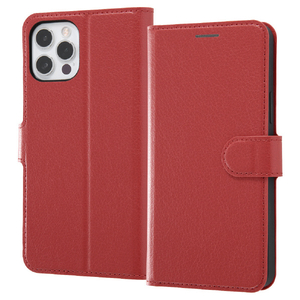 レイ・アウト iPhone 12/12 Pro用Like standard 耐衝撃 マグネットベルト シンプル 手帳型レザーケース レッド RT-P27NELC1/R-イメージ1
