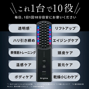 Brighte ELEKI BRUSH + エレキブラシプラス ブラシ型美顔器 ブラック BRT-FSB180-イメージ4