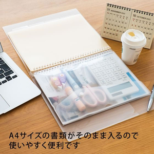 キョクトウ フラップ付きポケット A4バインダー用 透明 FCD866Y-JHP05T-イメージ6