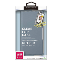 PGA iPhone 16用クリアフリップケース ブルー PG-24ACF09BL