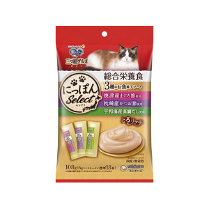 ユニ・チャーム 銀のスプーン 三ツ星グルメおやつ にっぽんSelect 総合栄養食 とろリッチ 3種のお魚味アソート 6g×18本 FCJ621N-イメージ1