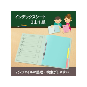 プラス インデックスシート PP製 A4 2穴 3山1組 FCP3063-84841/FL-201IS-イメージ2