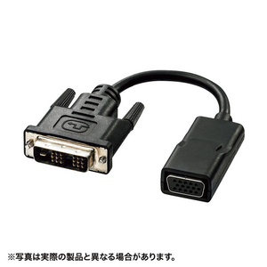 サンワサプライ DVI-VGA変換アダプタ 8cm ブラック AD-DV08VGA-イメージ1