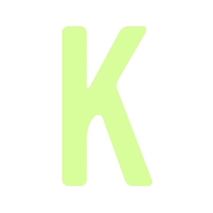 IM/非常用標識 中輝度蓄光カッテイング文字 英字 K 粘着シール FC319WT-1030006-イメージ1