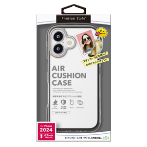 PGA iPhone 16用エアクッションケース グラファイト PG-24APTA01BK-イメージ1