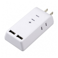 ヤザワ 雷ガード付トリプルタップ3AC+2USB2．4A ホワイト H6TK5002UWH