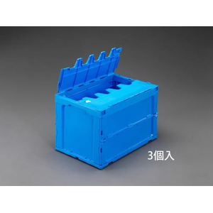 三甲 649×440×419mm／92.9L折畳コンテナ(蓋付 3個 FCJ873L-EA506AA-9A-イメージ1