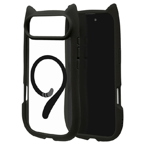 ラスタバナナ iPhone Air用MIMI 猫耳ケース TPU×PC 磁力充電対応 ブラック 9078IP5CHPMBK-イメージ1