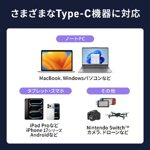 サンワサプライ Type-C変換アダプタ(CtoC・L字縦挿し・40Gbps・240W) AD-USB36CCFLT-イメージ12