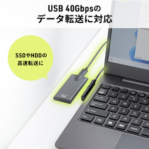 サンワサプライ Type-C変換アダプタ(CtoC・L字縦挿し・40Gbps・240W) AD-USB36CCFLT-イメージ14