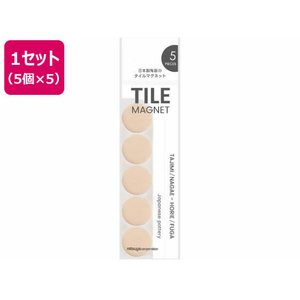 ミツヤ タイルマグネット丸 ベージュ 5個×5 FC088SJ-TMGC5P-62-イメージ1