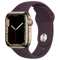 Apple Apple Watch Series 7（GPS + Cellularモデル）  41mmゴールドステンレススチールケースとダークチェリースポーツバンド   レギュラー ゴールドステンレススチールケース MKHY3JA