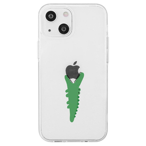 AKAN iPhone 14用ソフトクリアケース モグモグ ワニ AK23503I14-イメージ1