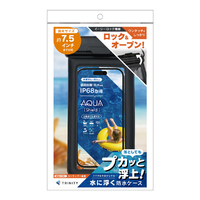 トリニティ [AQUA Shield] イージーロック搭載 スマートフォン用防水ケース 水に浮くフローティングタイプ ブラック TR-WPC-ELF-BK