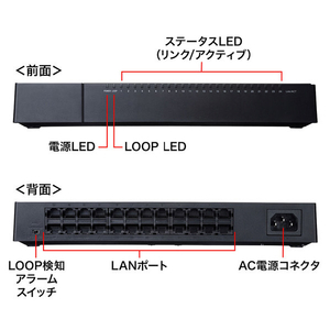 サンワサプライ ギガビット対応 スイッチングハブ(24ポート・マグネット付き) LAN-GIGAP2402BK-イメージ4
