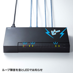 サンワサプライ ギガビット対応 スイッチングハブ(24ポート・マグネット付き) LAN-GIGAP2402BK-イメージ8
