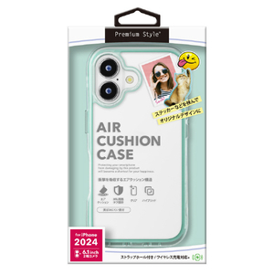 PGA iPhone 16用エアクッションケース ミント PG-24APTA04GR-イメージ1